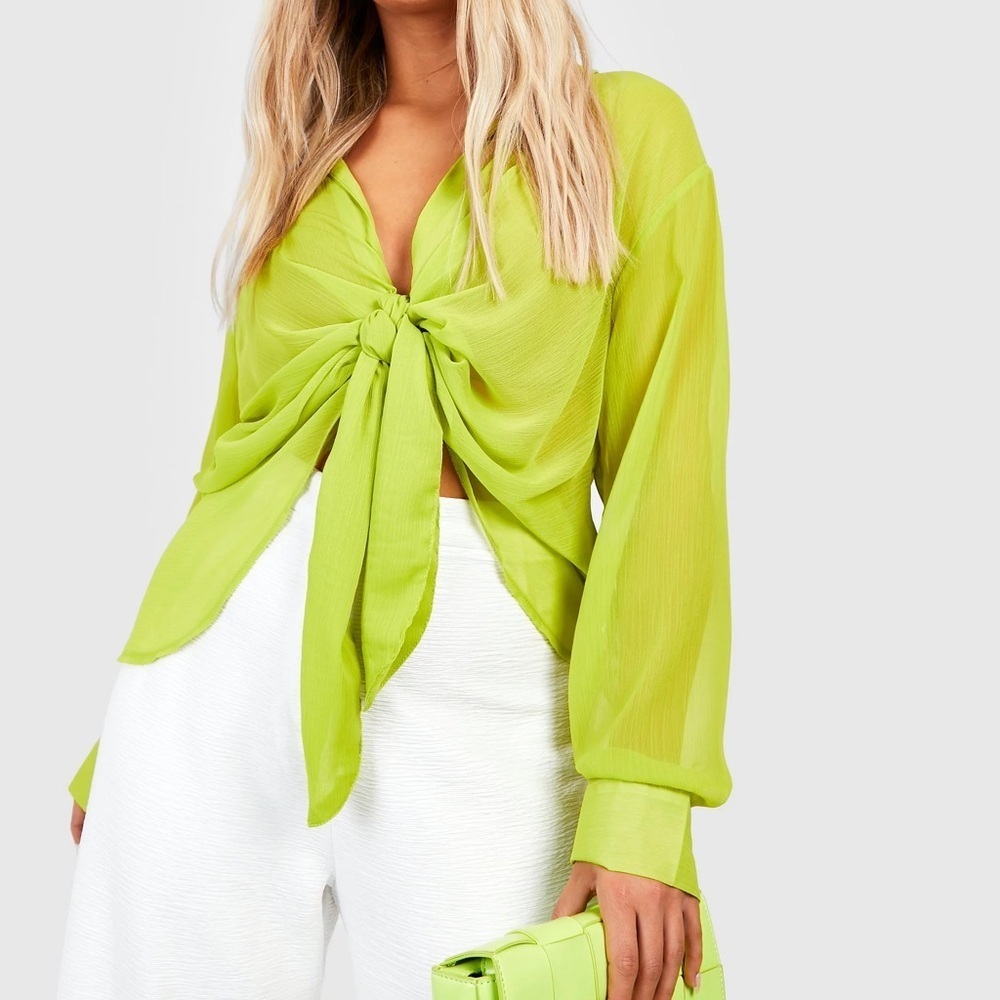 Boohoo Green Blouse Top - Picture 3 of 15